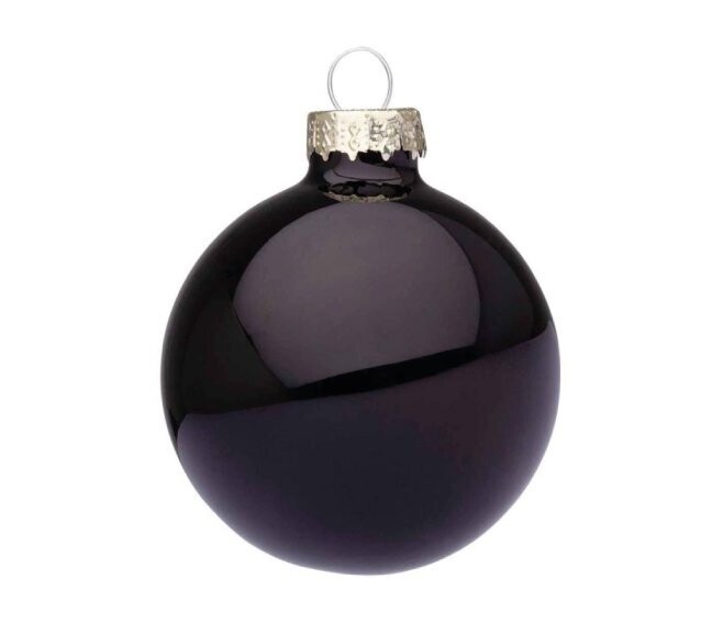 BIZZOTTO - SFERA DI NATALE IN VETRO COLORE NERO LUCIDO D60 0937082