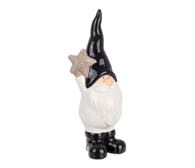 BIZZOTTO - BALMY BABBO NATALE STAND IN PORCELLANA BIANCO E NERO CON STELLA 0938919