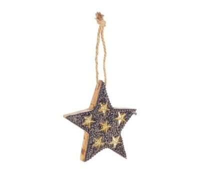 BIZZOTTO - PENDAGLIO BERNARLD STELLA LEGNO NATURALE/NERO 8 CM. 0939475