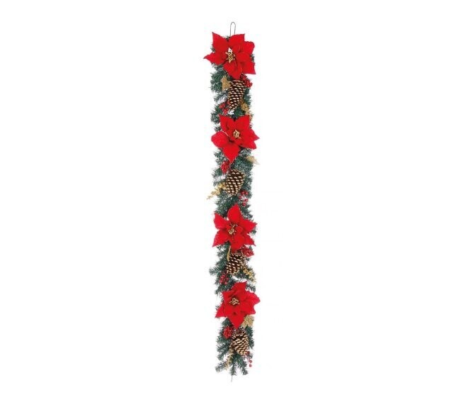 BIZZOTTO - JOSIE BOA DECORATIVO DI NATALE POINSETTIA ROSSO H. 180 CM. 0934846