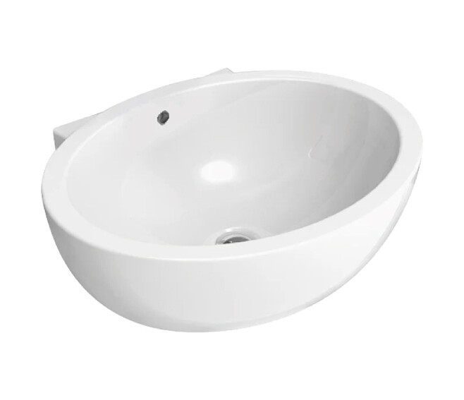 FLAMINIA - DIP LAVABO 62 CM. DA APPOGGIO O SOSPESO, CON TROPPOPIENO, BIANCO LUCIDO DP482