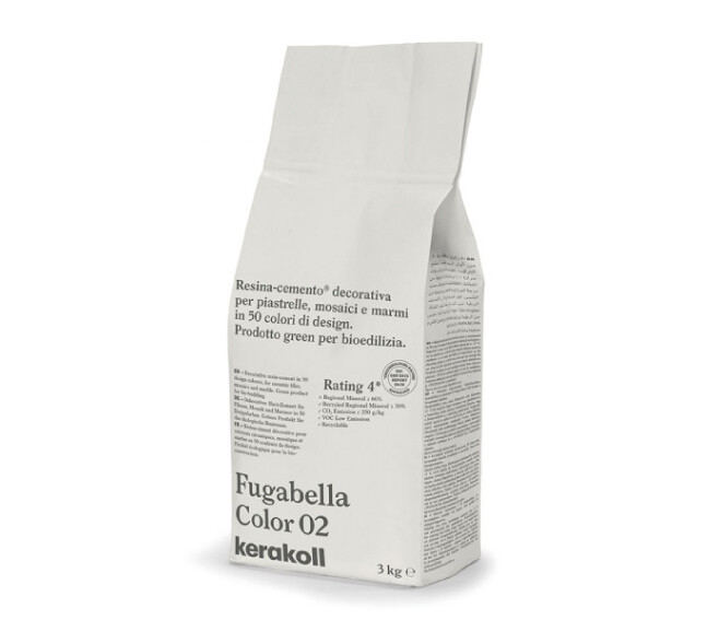 KERAKOLL - FUGABELLA COLOR 02 FUGANTE IBRIDO IN RESINA-CEMENTO DECORATIVO PER LA STUCCATURA DI PIASTRELLE MOSAICI E MARMI 3 KG. 36902