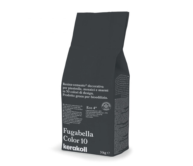 KERAKOLL - FUGABELLA COLOR 10 FUGANTE IBRIDO IN RESINA-CEMENTO DECORATIVO PER LA STUCCATURA DI PIASTRELLE MOSAICI E MARMI 3 KG. 36910