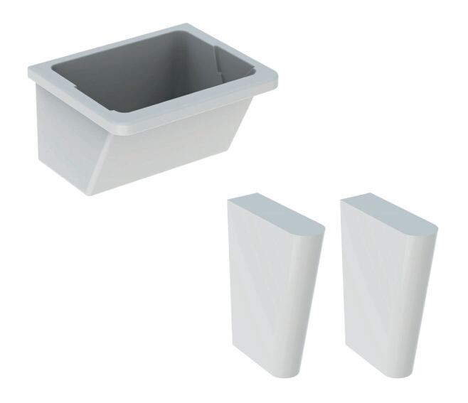 GEBERIT - PUBLICA ISEO LAVATOIO 60 X 50 X 38.5 CM. GRES FINE PORCELLANATO BIANCO 500.886.00.1 COMPLETO DI SUPPORTI 500.910.00.1
