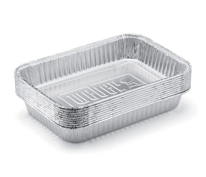 WEBER® - 10 VASCHETTE DI RACCOLTA IN ALLUMINIO PER BARBECUE BBQ 6415