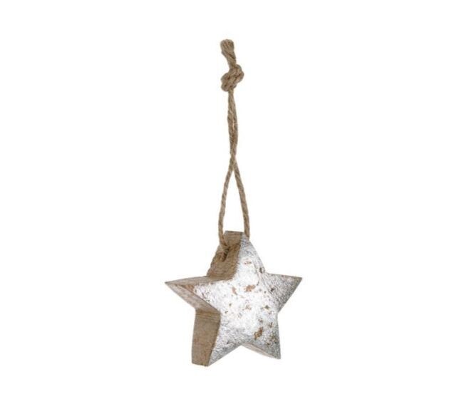 BIZZOTTO - PENDAGLIO HALEY STELLA IN LEGNO 5 CM. COLORE ARGENTO 0936727