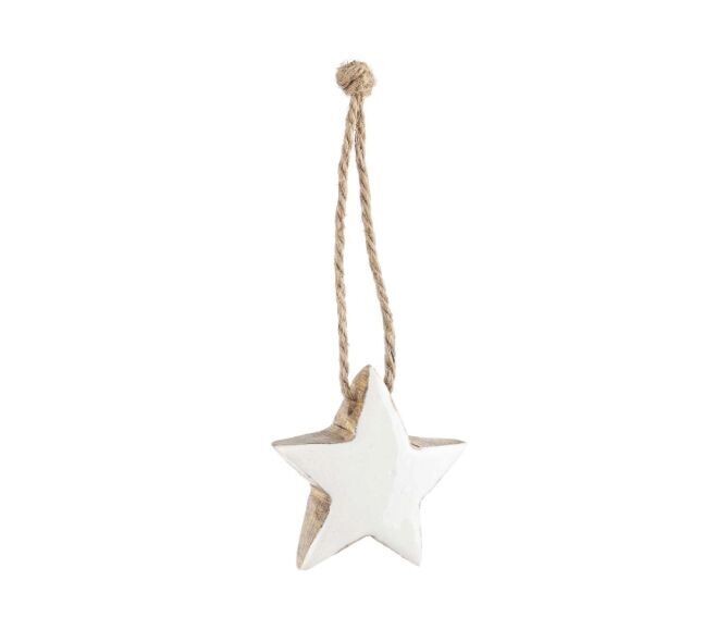BIZZOTTO - PENDAGLIO HALEY STELLA IN LEGNO 5 CM. COLORE BIANCO 0929844