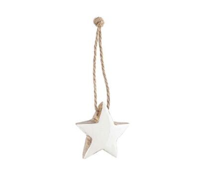 BIZZOTTO - PENDAGLIO HALEY STELLA IN LEGNO 5 CM. COLORE BIANCO 0929844