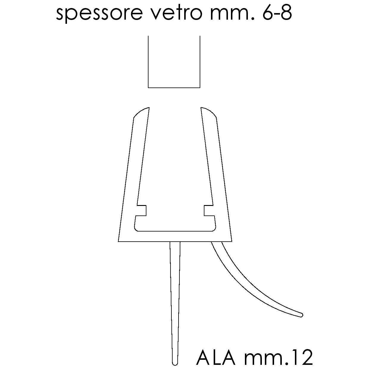 LIGHT NR.2 GUARNIZIONI DA 1 METRO PER BOX DOCCIA SPESSORE 6 - 8 MM.