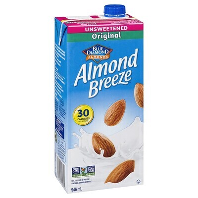 23889 BD Almond Breeze Unsweetened Original 946ml