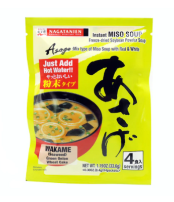 24068 Nagatanien Awase Miso Soup Asage Green Instant Miso Soup Powder 4/32.2g
