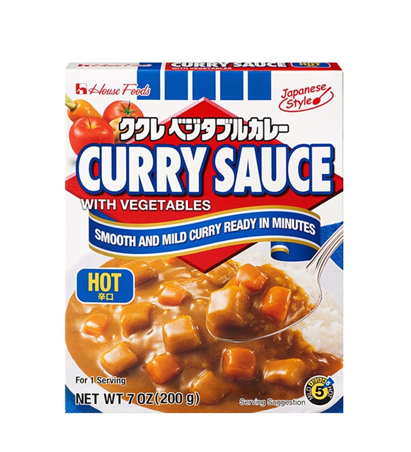 S0130 House Kukure Vegerable Curry Roux Hot 200g