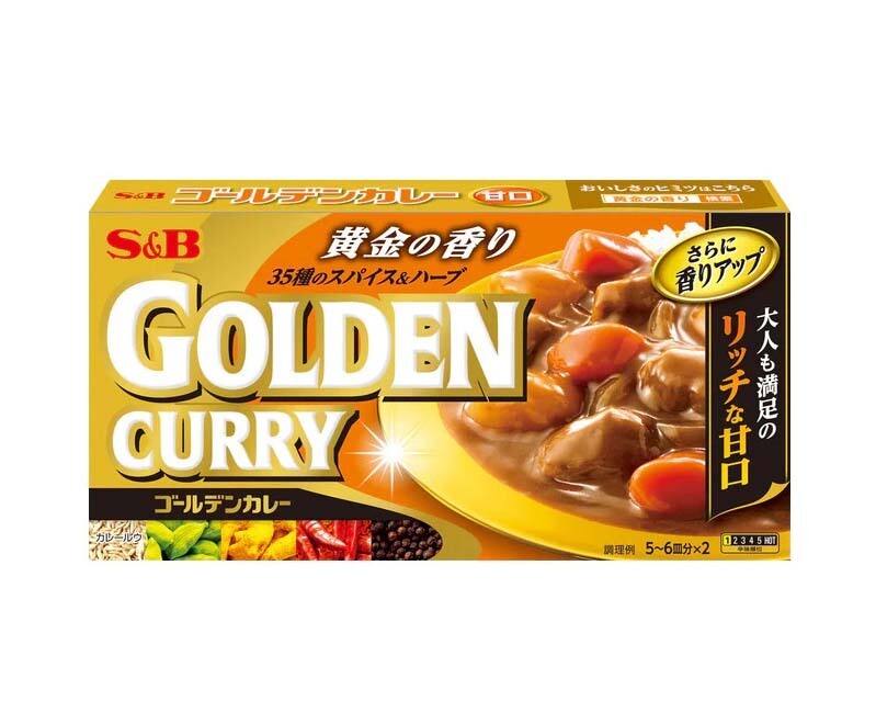 S0136 S&B Golden Curry Amakuchi Roux Mild 198g #10/6NT