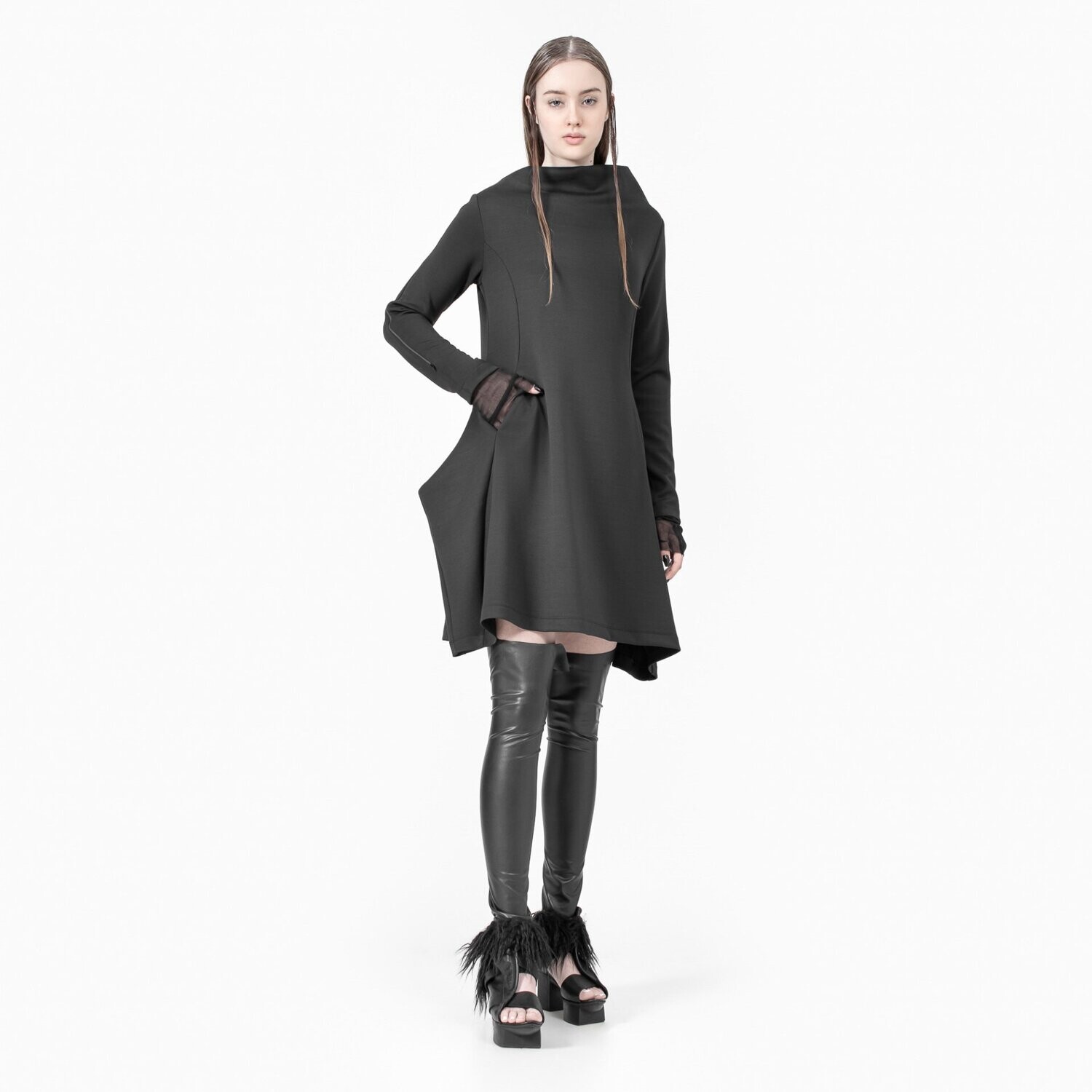 Xenia Design Dress with Boat Neck