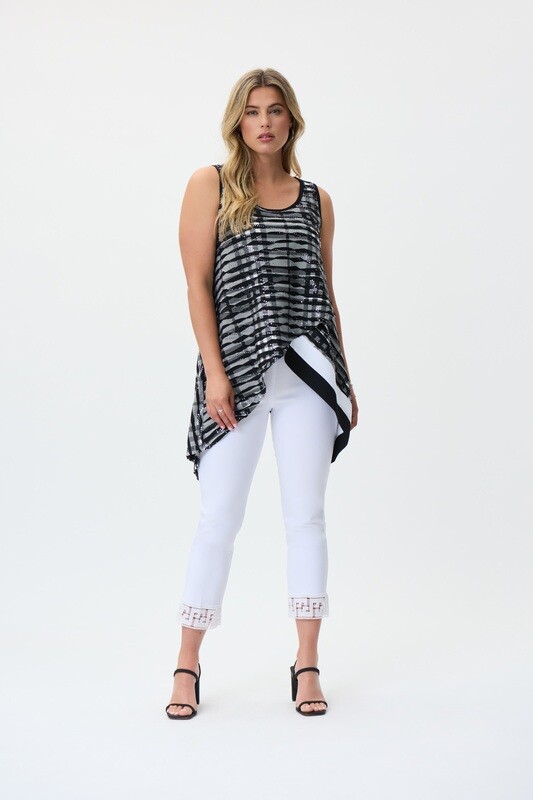 Joseph Ribkoff Sleeveless black and white tunic 