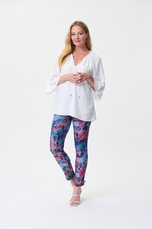Joseph Ribkoff reversible jeans with floral print 