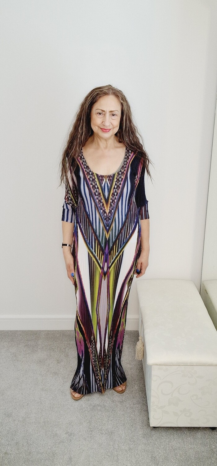 Long patterned dress cheap