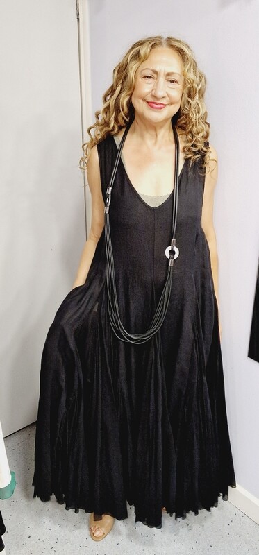 NU BLACK COTTON MAXY DRESS