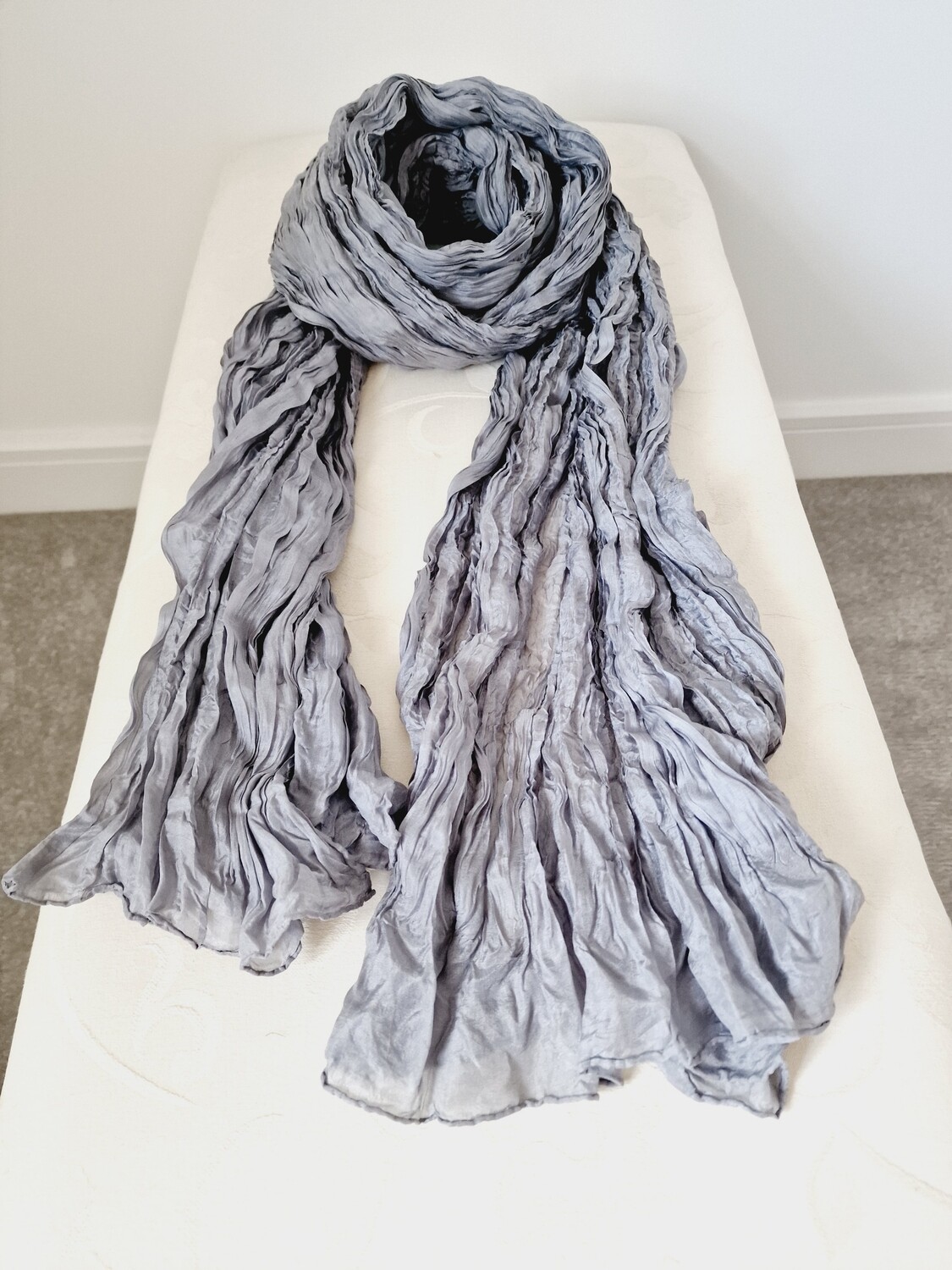 PRIVATSACHEN LONG CRUSHED SILK SCARF RIESENCRASH-Muskat-Lotus