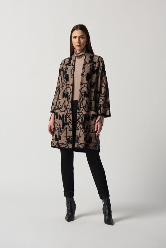 JOSEPH RIBKOFF EDGE TO EDGE KNITTED JACKET