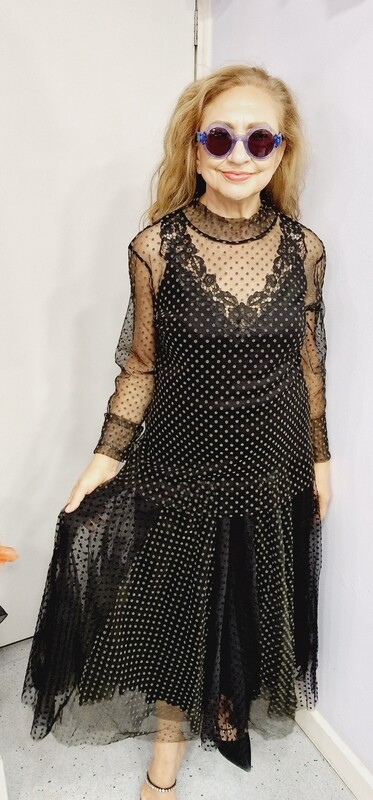 LUUKAA BLACK/GREEN SPOTS SKIRT