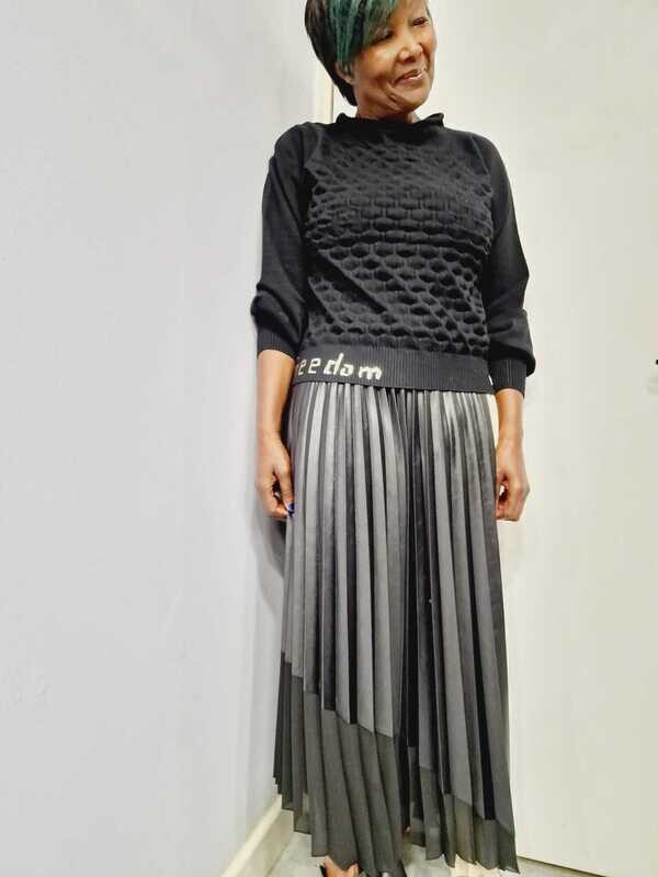 ELISA CAVALETTI BLACK TEXTURED JUMPER ELISA CAVALETTI BLACK TEXTURED JUMPER
