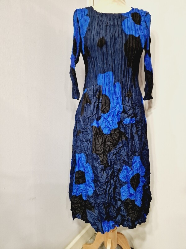 ALQUEMA 3/4 SLEEVES SMASH DRESS INDIGO-ROYAL