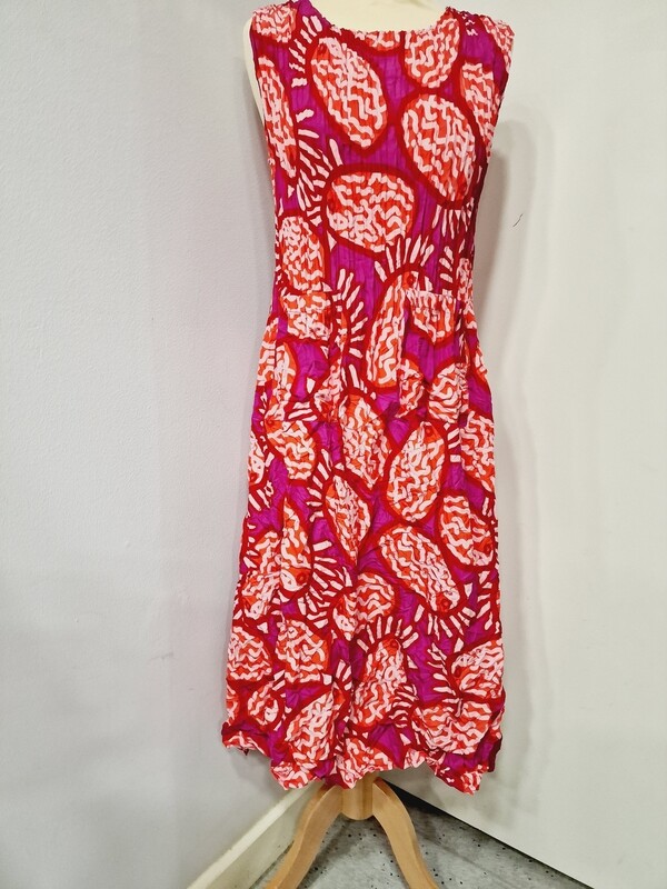 ALQUEMA SLEEVELESS SMASH DRESS PINK-COKATOO