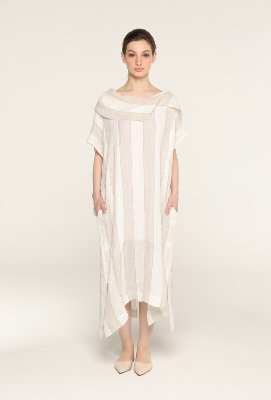 IGOR WIDE STRIPE BEIGE DRESS LENNY