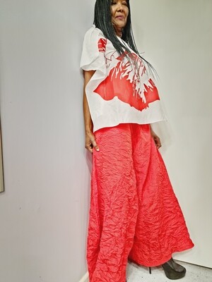 IGOR RED WIDE LEG TROUSERS FANNY (SOME IMAGES SHOW THE WHITE VERSION)