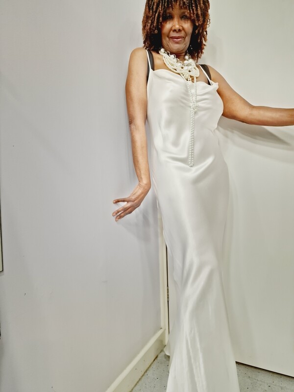 NU SATIN STRAPPY DRESS