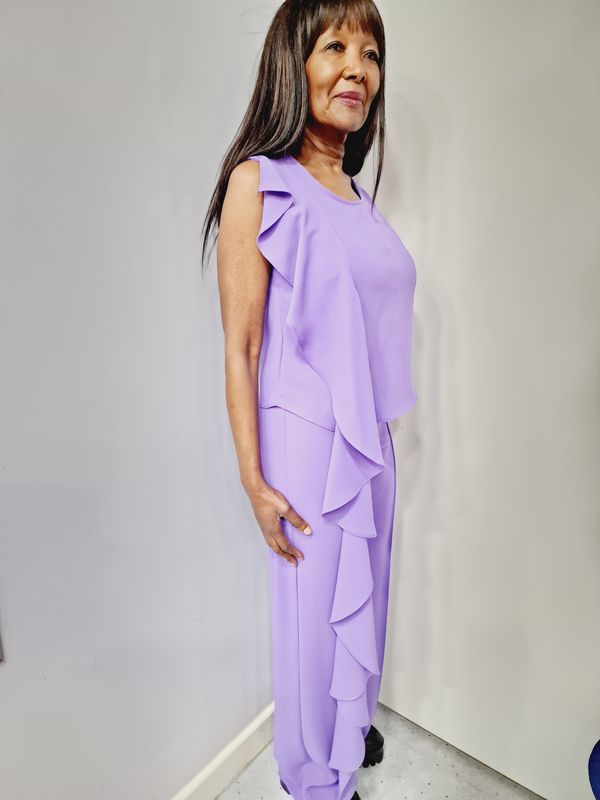 CARACLAN PURPLE TANK TOP WITH LONG WAVY SIDE SASH