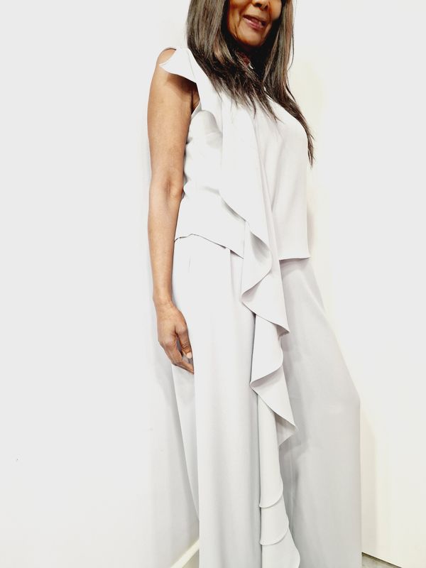 CARACLAN LIGHTGREY TANK TOP WITH WAVY SASH