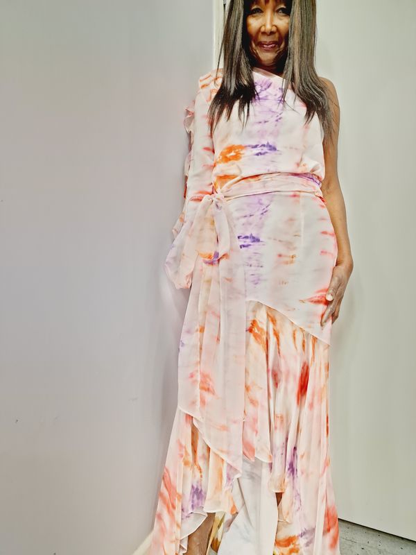 CARACLAN WRAP OVER MULTI CHIFFON TOP CARACLAN WRAP OVER MULTI CHIFFON TOP