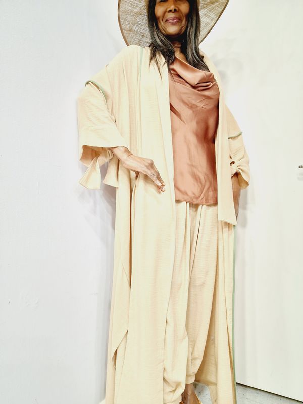 CARACLAN KIMONO STYLE DUSTER COAT( BEIGE)