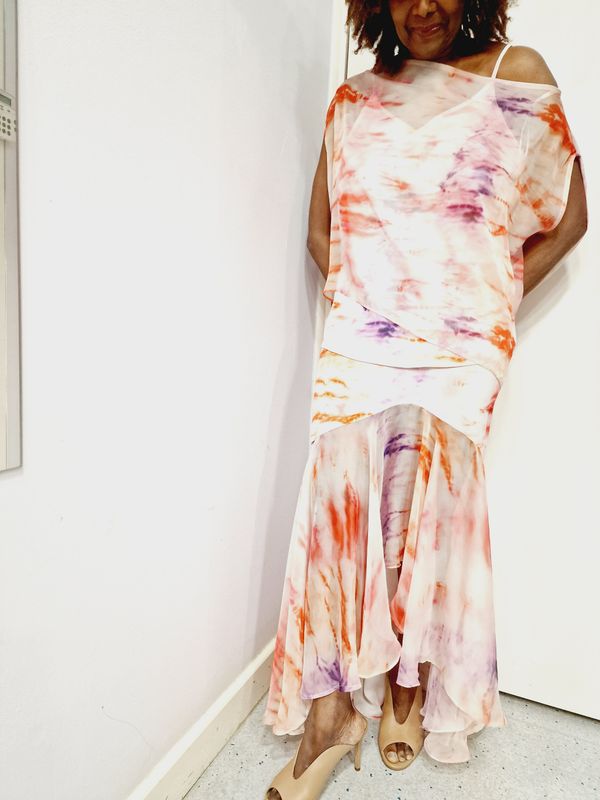 CARACLAN MULTI CHIFFON SKIRT