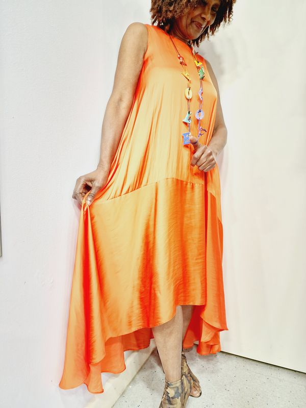 NU SLEEVELESS BLACK  DRESS AND CORAL DRESS