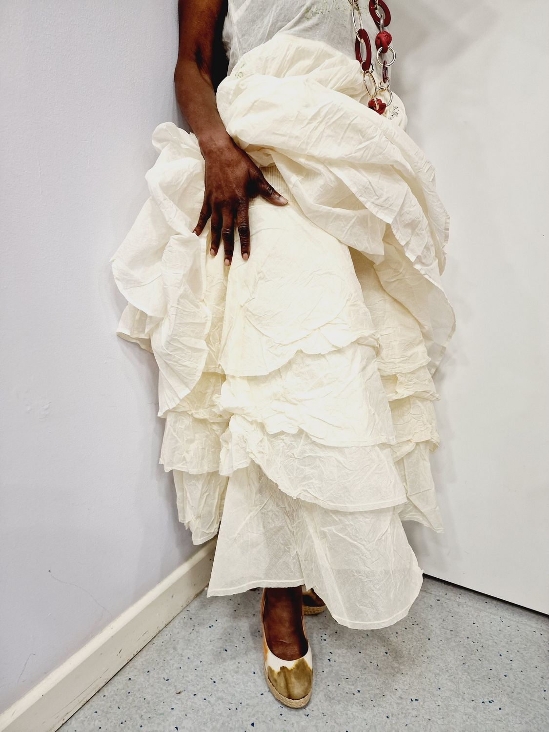 EWAIWALLA  SKIRT TINE VANILLA AND PALE MINT