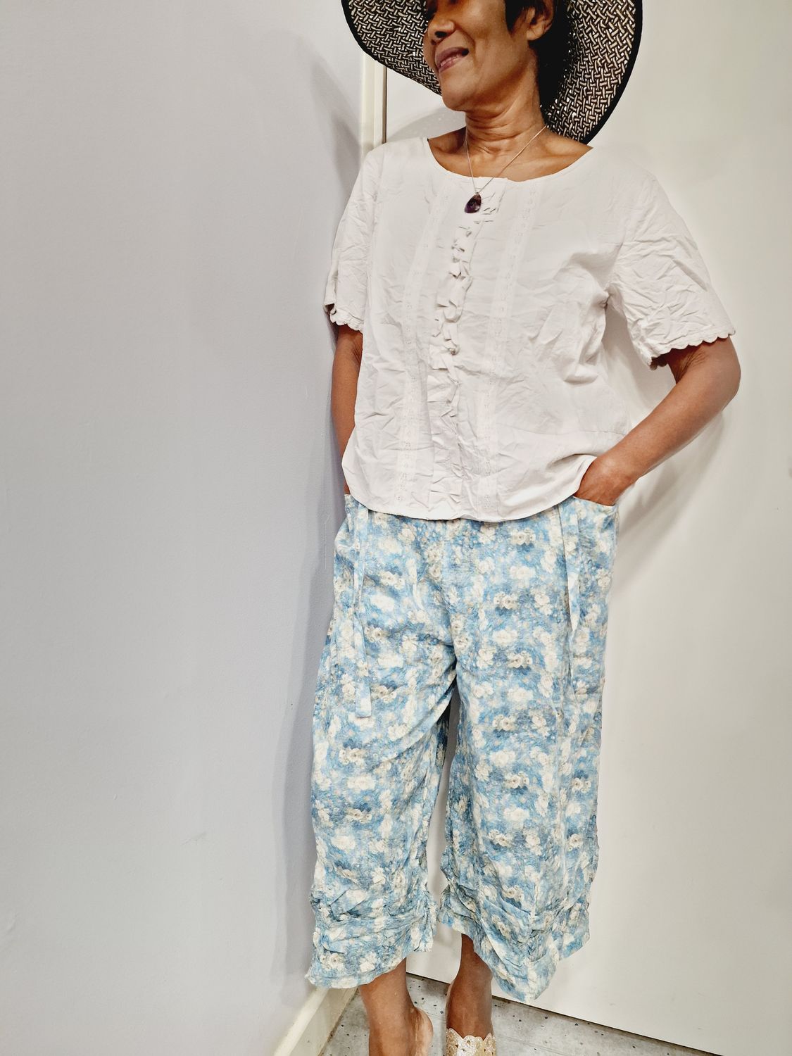 EWAIWALLA SHORT SLEEVES BLOUSE
