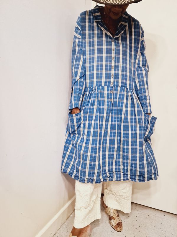 EWAIWALLA CHECK COTTON DRESS YVONNE