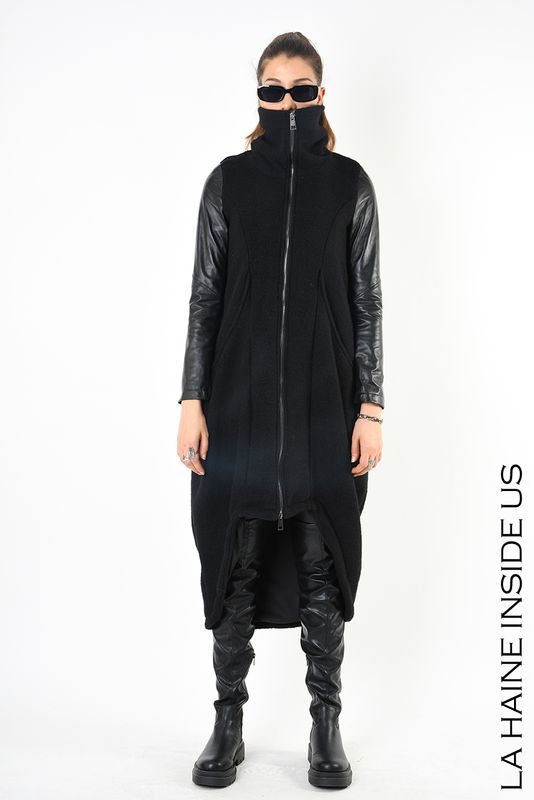 LA HAINE INSIDE US ASYMMETRIC WOOL COAT