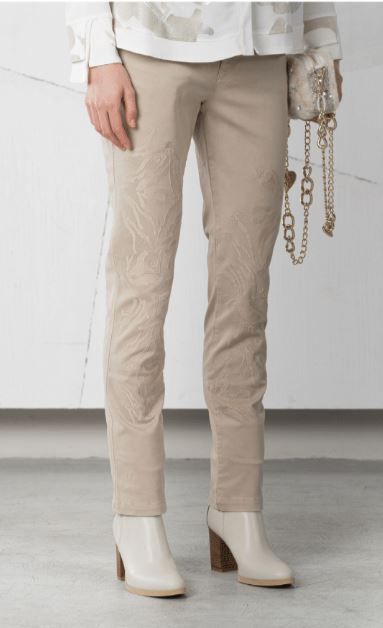 ELISA CAVALETTI LIGHT GREY JEANS WITH EMBROIDERY (BEIGE SHOWING)