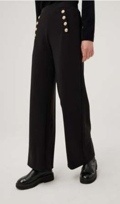 LEO&UGO BLACK TROUSERS WITH GOLD BUTTONS LEO&UGO BLACK TROUSERS WITH GOLD BUTTONS
