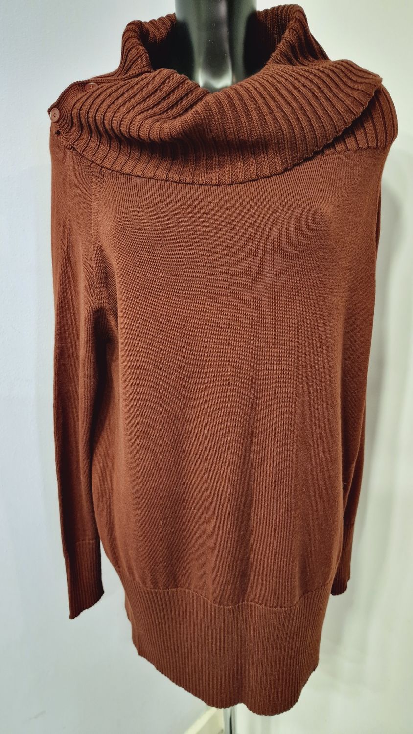ANNETTE GORTZ JUMPER WITH SIDE BUTTONED COWL NECK