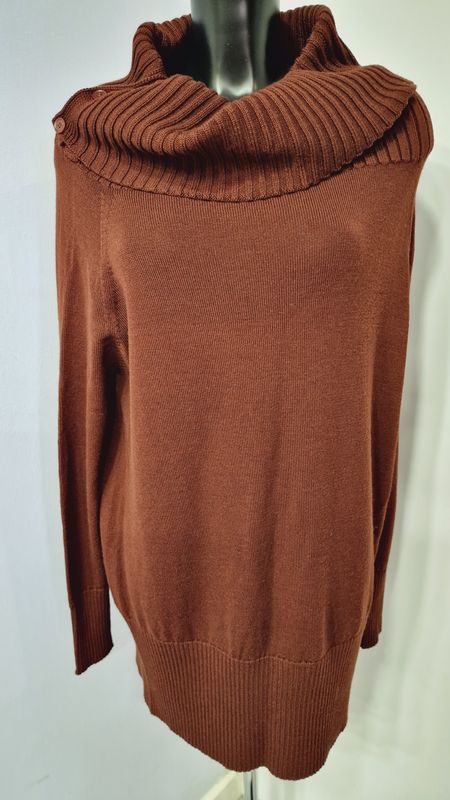 ANNETTE GORTZ JUMPER WITH SIDE BUTTONED COWL NECK