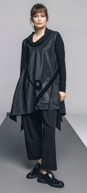IGOR BLACK TUNIC WITH EMBELLISHMENT IMPERIA