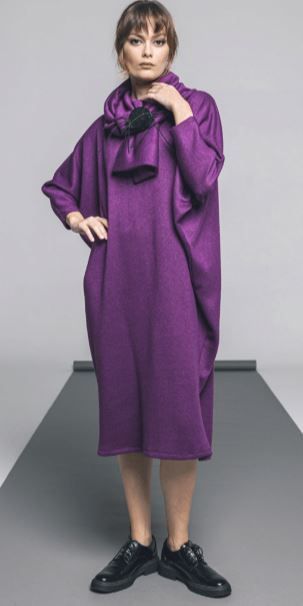 IGOR PURPLE KNITTED DRESS AND SCARF MARBELLA