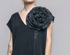 IGOR BLACK PIN (BROOCH) ROSE
