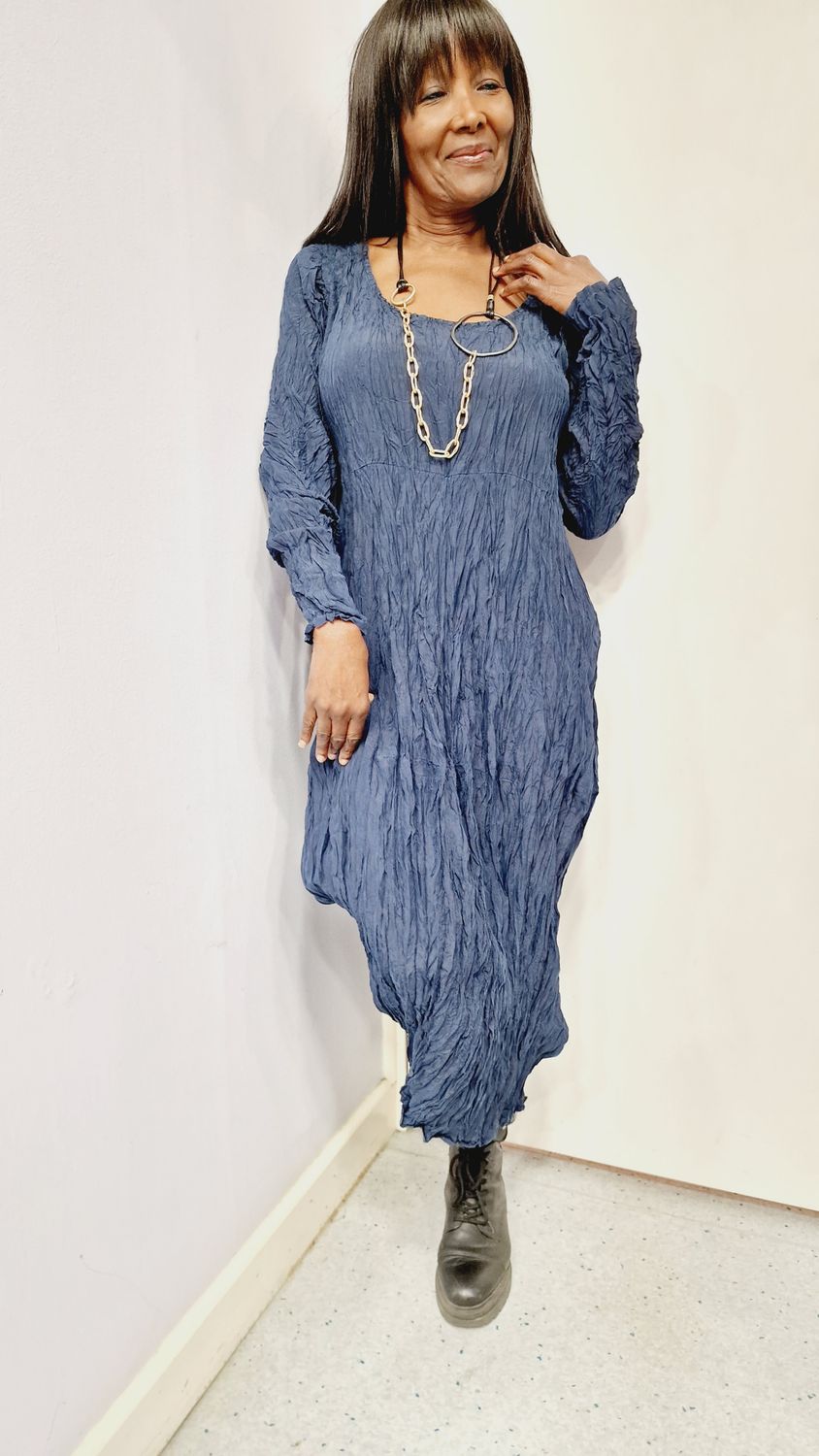 PRIVATSACHEN CRUSHED SILK DRESS REGEN-STROMUNG