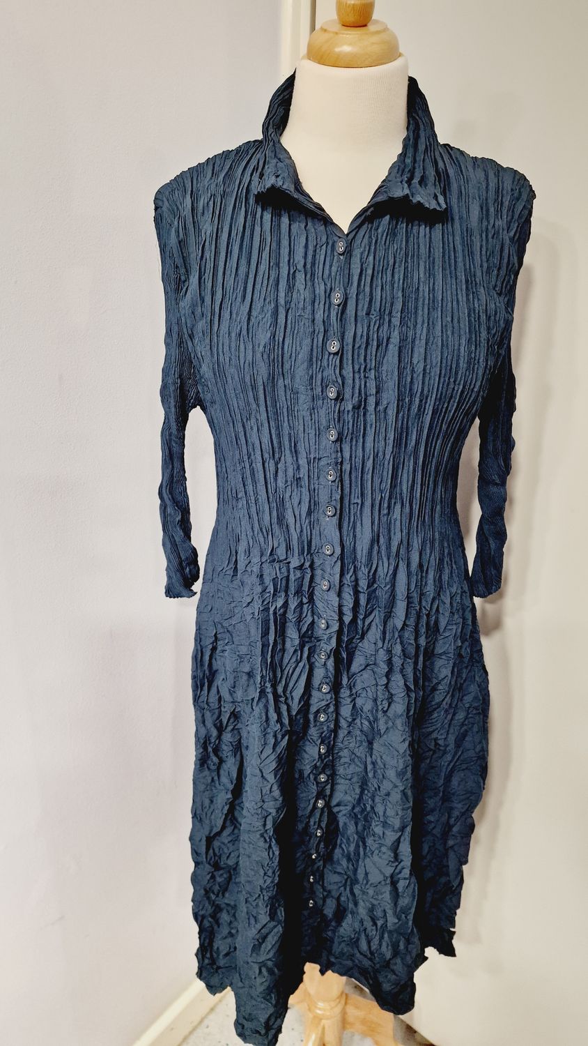 ALQUEMA NEHRU COAT-DRESS MIDNIGHT
